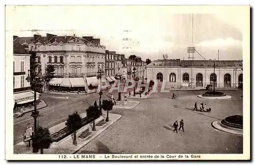 Cartes postales Le Mans Le Boulevard et entree de la Cour de la Gare