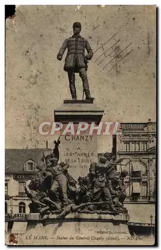 Ansichtskarte AK Le Mans Statue du General Chanzy Militaria