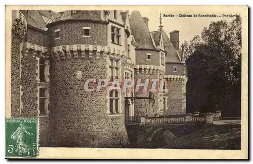 Cartes postales Sarthe Chateau de Bonnetable Pont levis