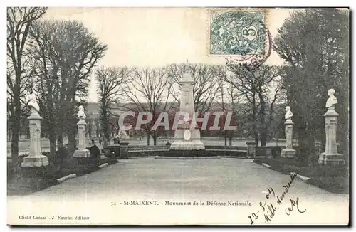 Cartes postales St Maixent Monument de la Defense nationale Militaria