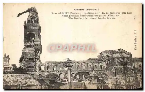 Cartes postales Albert Somme Basilique de ND de Brebieres Militaria