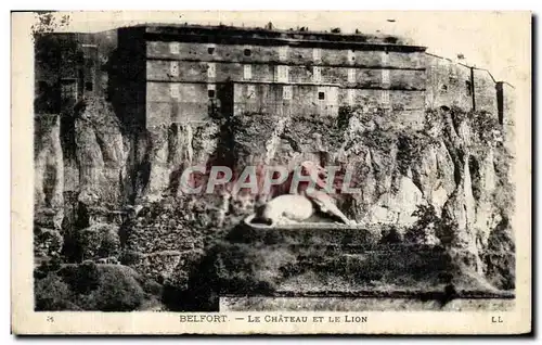 Cartes postales Belfort Le Chateau et Le Lion