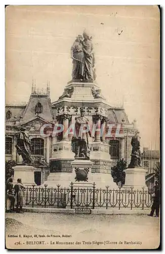 Cartes postales Belfort Le Monument des trois sieges