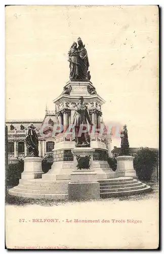 Cartes postales Belfort Le Monument des Trois Sleges