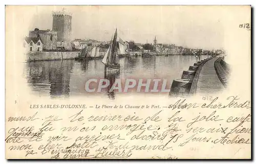 Cartes postales Les Sables D olonne Le phare de la Chaume et le port Bateau