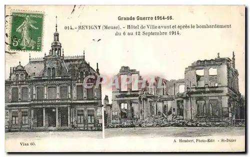 Cartes postales Grande Guerre Revigny Hotel de ville Militaria