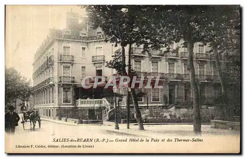 Cartes postales Salies de Bearn Grand Hotel de la Paix et des thermes Salins