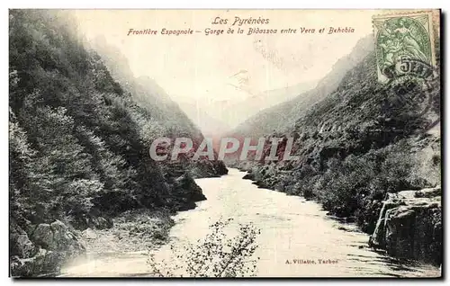 Cartes postales Les Pyrenees Frontiere Espagnole Gorge de la Bidassao Entre Vera et Behobia