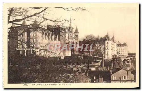 Cartes postales Pau Le Chateau vu du Parc