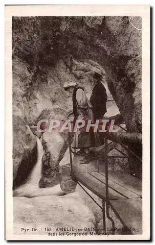 Ansichtskarte AK Amelie les Bains La passerelle dans les gorges du Mondony