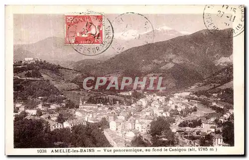 Cartes postales Amelie les Bains Vue Panoramique Au fond le Canigou