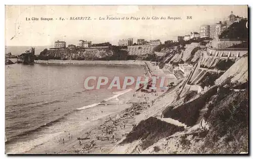 Cartes postales La Cote Basque Biarritz Les Falaises et la Plage de la Cote des Basques