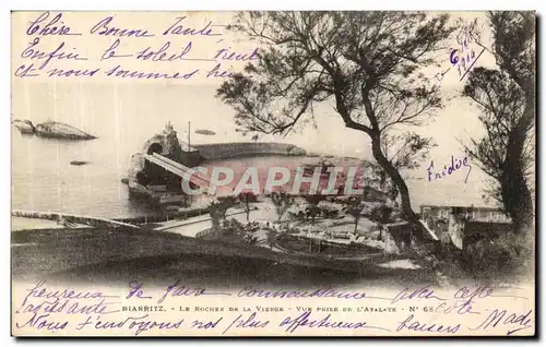 Cartes postales Biarritz Le Rocher De La Vierge Vue Prise De l Atalaye