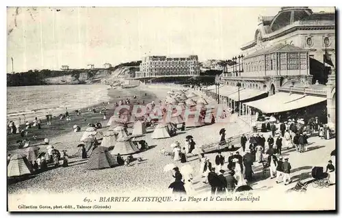 Ansichtskarte AK Biarritz Artistique La Plage et le Casino Municipal