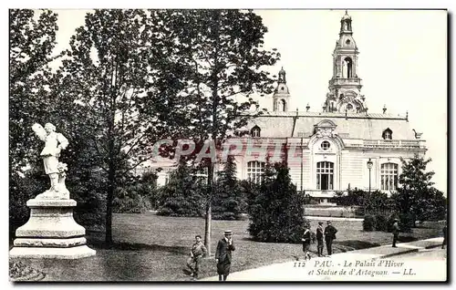 Ansichtskarte AK Pau Le Palais d Hiver et Statue de d Artagnan