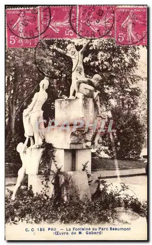 Ansichtskarte AK Pau La Fontalne au Parc Beaumont oeuvre de M Gabard