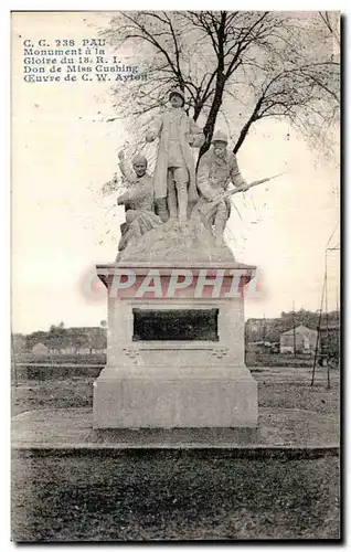 Ansichtskarte AK Pau Monument a la Gloire du 18eme RI Don de Miss Cushin Oeuvre de CW Ayton Militaria