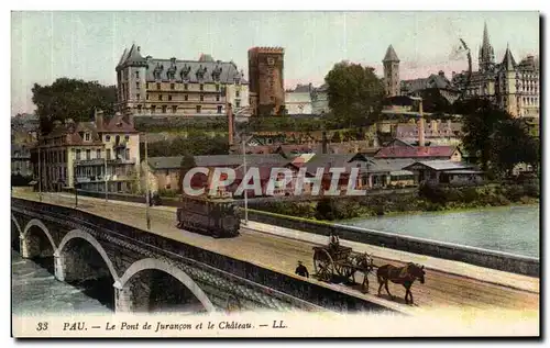 Cartes postales Pau Le pont de Jurancon et le Chateau