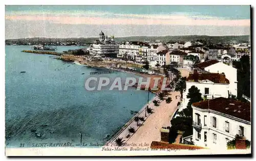 Cartes postales Saint Raphael Le Boulevard Felix Martin et les quais