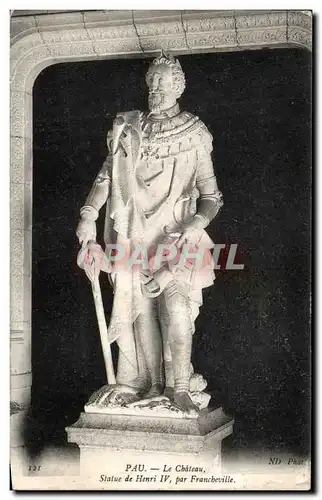 Ansichtskarte AK Pau Le Chateau Statue de Henri IV Par Francheville