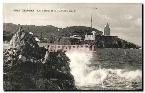 Cartes postales Port Venders Les Rochers et la Telegraphie Sans fil