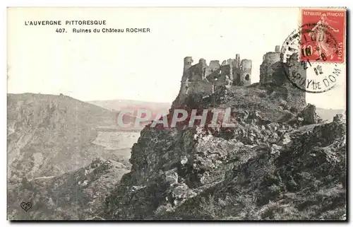 Ansichtskarte AK L Auvergne Pittoresque Ruines du Chateau Rocher