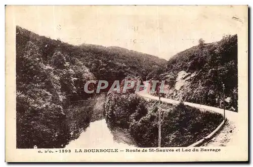 Cartes postales La Bourboule Route de St Sauves et lac du Barrage