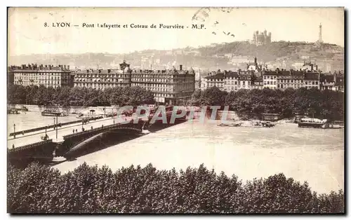 Ansichtskarte AK Lyon Pont Lafayette et Coteau de Fourviere