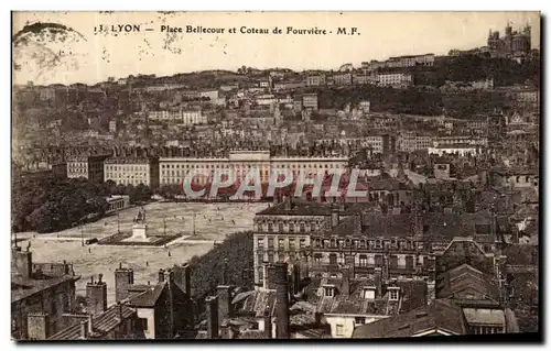 Ansichtskarte AK Lyon Place Bellecour et Coteau de Fourviere