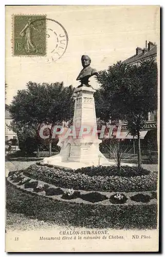 Cartes postales Chalon Sur saone Monument eleve a la memoire de Chabas