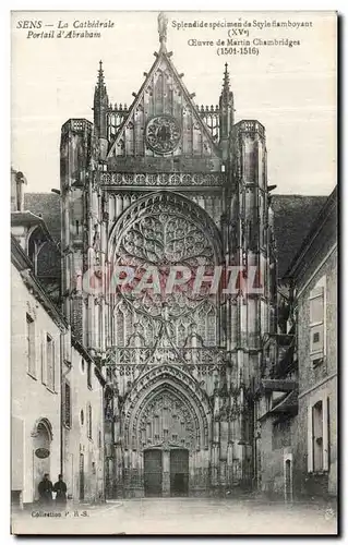 Cartes postales Sens La Cathedrale Portail d Adraham