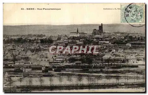 Cartes postales Sens Vue Panoramique Trains