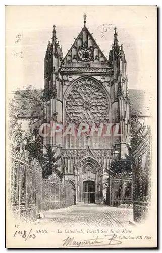 Cartes postales Sens La Cathedrale portail Sud dit de Moise