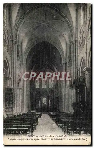 Cartes postales Sens Interieur de la Cathedrale Architecte Guillaume de Sens