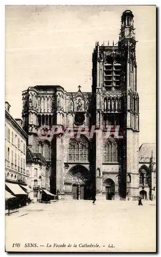 Cartes postales Sens La Facade de la Cathedrale