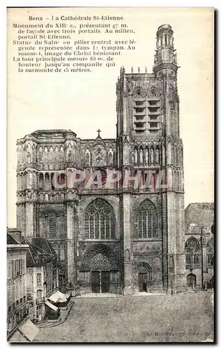 Cartes postales Sens La Cathedrale St Etienne