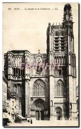 Cartes postales Sens La Facade de la Cathedrale