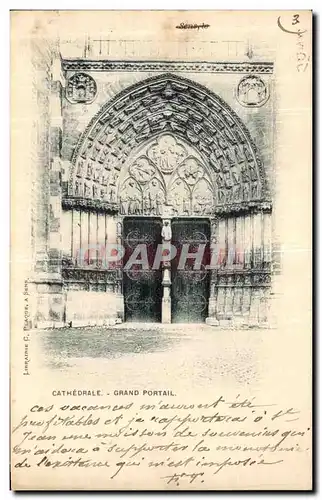 Cartes postales Sens Cathedrale Grand Portail