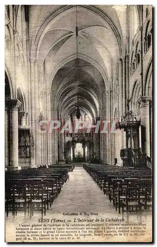 Cartes postales Sens L Interieur de la Cathedrale