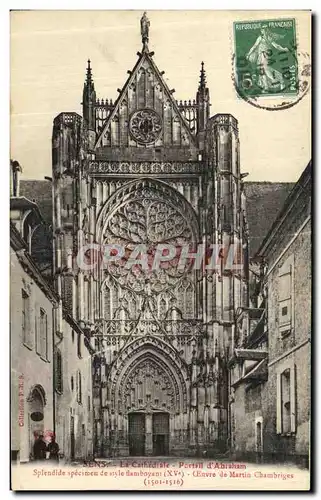 Ansichtskarte AK Sens La Cathedrale Portail d Abraham