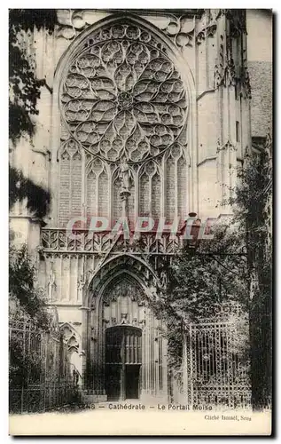 Cartes postales Sens Cathedrale Le Portail Moise