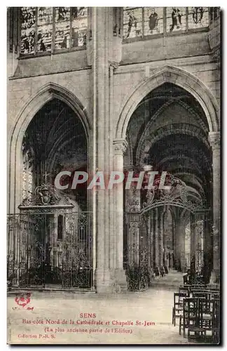 Cartes postales Sens Bas cote Nord de la Cathedrale et Chapelle St Jean