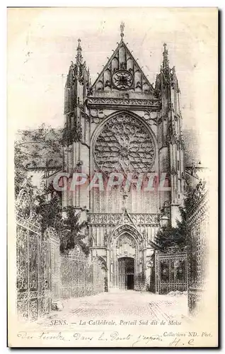 Cartes postales Sens la Cathedrale Portail Sud dit de Moise