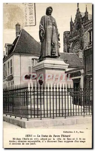 Ansichtskarte AK Sens La Statue du Baron Thenard