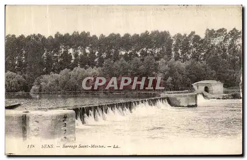 Ansichtskarte AK Sens Barrage Saint Martin