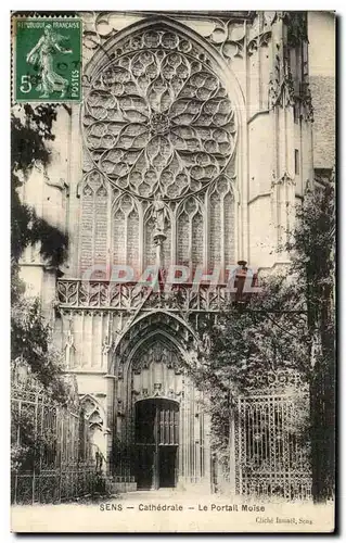 Cartes postales Sens Cathedrale Le Portail Moise