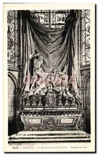 Ansichtskarte AK Sens Cathedrale Le Martyre de Saint Savinien Draperie en stuc