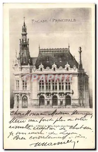 Cartes postales Sens L Hotel de Ville facade place Drapes