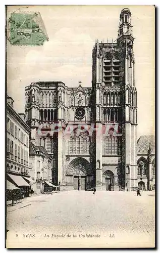 Cartes postales Sens La Facade de la Cathedrale