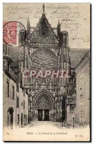 Cartes postales Sens Le Portail de la Cathedrale